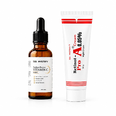 Retinol Pro Night Cream 0.05% & Radiant Revive Vitamin C Face Serum Combo